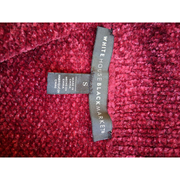White House Black Market Burgandy Cowl Neck Chenille Sweater Size S New - Picture 9 of 12